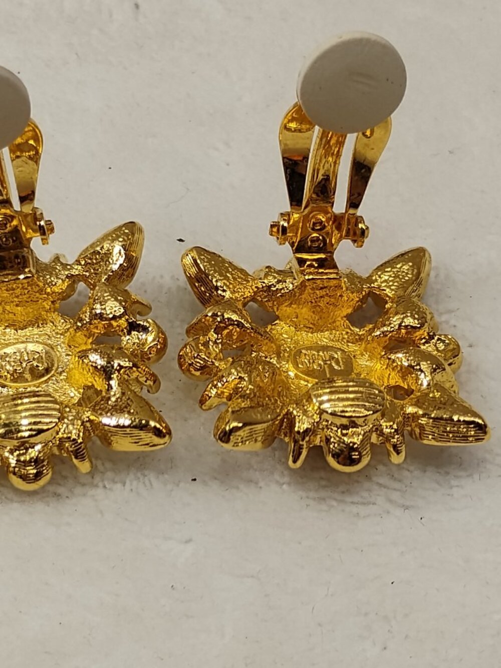 Vintage Joan Rivers Maltese Cross Rhinestone Brooch & Clip On Earrings LOT - Picture 9 of 11